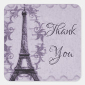 Paarse Eiffeltoren Dank u Stickers (Voorkant)