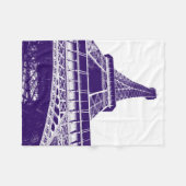Paarse Eiffeltoren Fleece Deken (Voorkant (Horizontaal))
