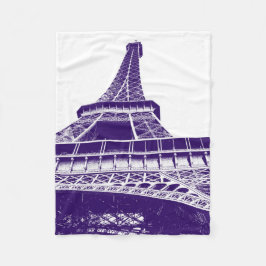 Paarse Eiffeltoren Fleece Deken