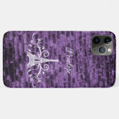 Paarse Eiffeltoren Grunge Hoesje-Mate iPhone Case (Achterkant (horizontaal))
