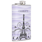 Paarse Eiffeltoren Heupfles (Rechts)