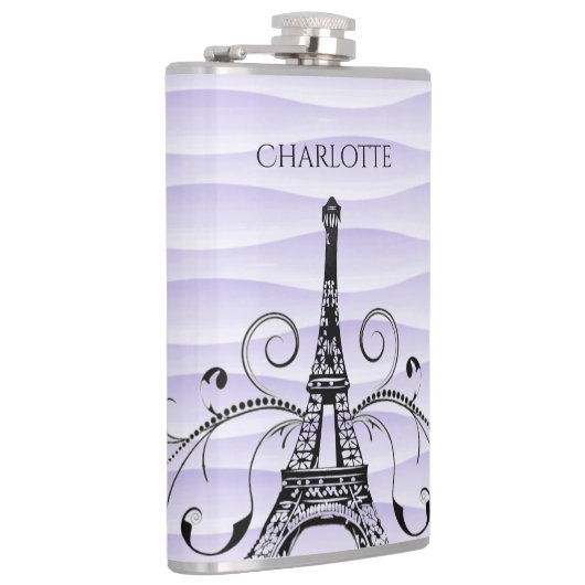 Paarse Eiffeltoren Heupfles (Rechts)