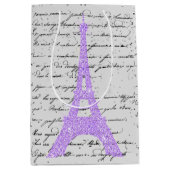 Paarse Eiffeltoren Medium Cadeauzakje (Voorkant)
