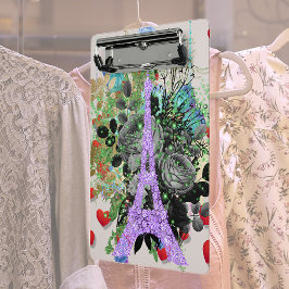 Paarse Eiffeltoren Mini Klembord