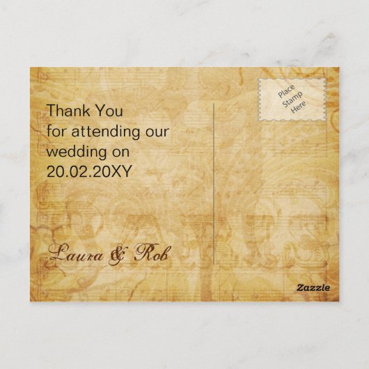 paarse  eiffeltoren Parijs dank u Briefkaart (Achterkant)