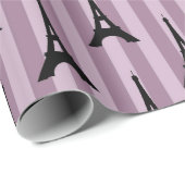 Paarse Eiffeltoren-patroon uit Parijs Cadeaupapier (Rol Hoek)