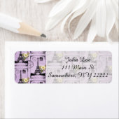 Paarse Eiffeltoren Post Kaarten Etiket (Insitu)