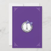 Paarse Eiffeltoren van Paris Birthday Girl Kaart (Achterkant)