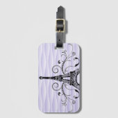 Paarse Eiffeltoren Vlaams Bagagelabel (Voorkant (verticaal))