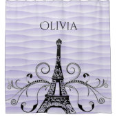 Paarse Eiffeltoren - Vlaams douchevalk Douchegordijn (Voorkant)