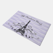 Paarse Eiffeltoren Vlaanderen gepersonaliseerd deu Deurmat (Schuin)