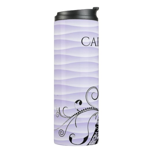 Paarse Eiffeltoren Vlaanderen thermische getumbler Thermosbeker (Gedraaid links)