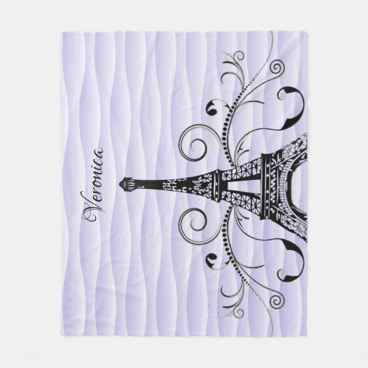 Paarse Eiffeltoren Vlaanderen vlooierbak Fleece Deken (Voorkant)