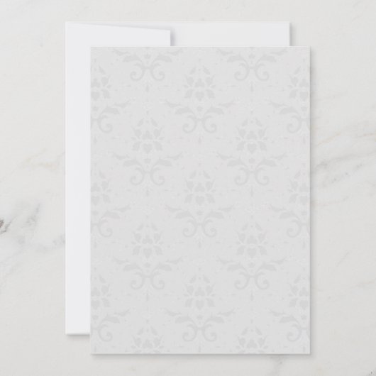 Paarse Eiffeltower Damask slaat de datum op Aankondiging (Achterkant)