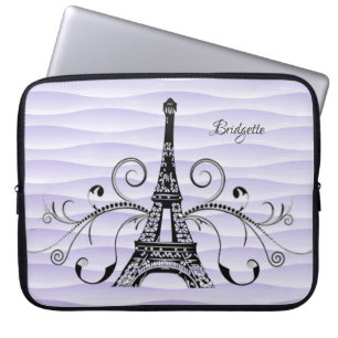 Paarse Eiffeltower — Vlurdige laptophoes Laptop Sleeve