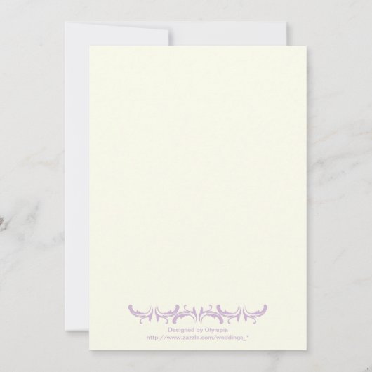 Paarse Eiffeltower voor het huwelijk van Parijs Kaart (Achterkant)