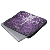 Paarse Eiffeltowerghoes voor laptops Laptop Sleeve (Voorkant onderkant)