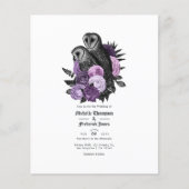 Paarse eigenaar Gothic Wedding Invitation Flyer (Voorkant)