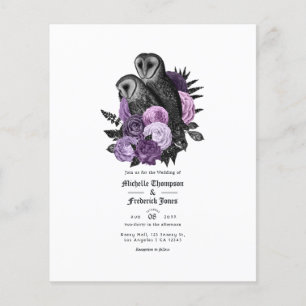 Paarse eigenaar Gothic Wedding Invitation Flyer