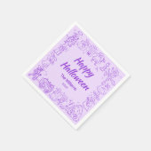 Paarse eigenzinnige hand getrokken Doodles Happy H Servet (Hoek)