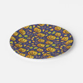 Paarse eikels en pompoen Halloween Papieren Bordje (Gekanteld)