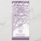 Paarse eikenboom winterhuwelijksprogramma programmakaart (Achterkant)