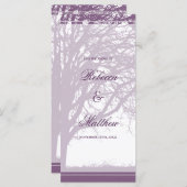 Paarse eikenboom winterhuwelijksprogramma programmakaart (Voorkant / Achterkant)