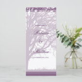 Paarse eikenboom winterhuwelijksprogramma programmakaart (Staand voorkant)