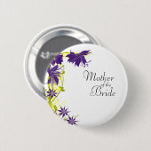 Paarse Eiland Bruiloft Bloemen Moeder van de Bruid Ronde Button 5,7 Cm (Voorkant /achterkant)