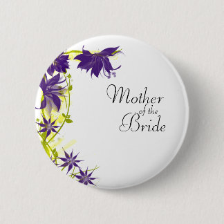 Paarse Eiland Bruiloft Bloemen Moeder van de Bruid Ronde Button 5,7 Cm