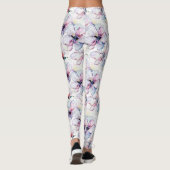 Paarse Eilandbloemen Leggings (Achterkant)