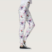Paarse Eilandbloemen Leggings (Rechts)