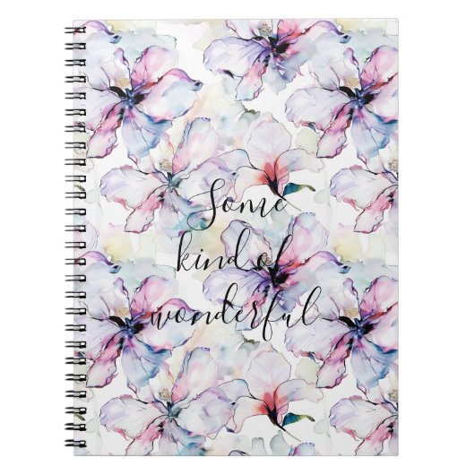 Paarse Eilandbloemen Notitieboek (Voorkant)