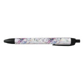 Paarse Eilandbloemen Zwarte Inkt Pen (Bodem)