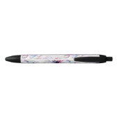 Paarse Eilandbloemen Zwarte Inkt Pen (Achterkant)