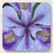 Paarse eindeloze Iris Floral Bier Onderzetter (Voorkant)