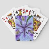 Paarse eindeloze Iris Floral Pokerkaarten (Achterkant)