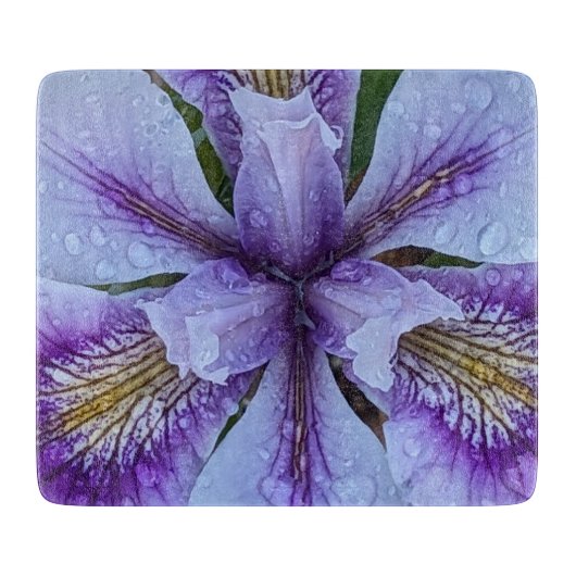 Paarse eindeloze Iris Floral Snijplank (Voorkant)
