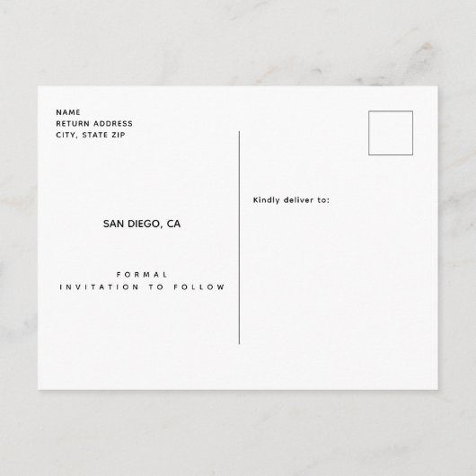 Paarse Elegance Agate Wedding Save the Date Aankondigingskaart (Achterkant)