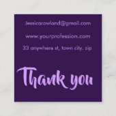 PAARSE ELEGANCE HALLOWEEN VIERKANTE VISITEKAARTJE (Achterkant)