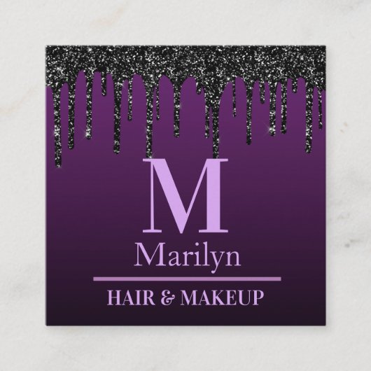 PAARSE ELEGANCE HALLOWEEN VIERKANTE VISITEKAARTJE (Voorkant)