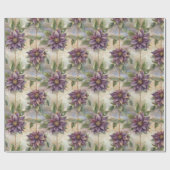 Paarse Elegance Luxe Poinsettia & Holly Christmas Cadeaupapier (Vlak)