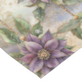 Paarse Elegance Luxe Poinsettia & Holly Christmas Tafelkleed (Gekanteld)