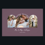 Paarse elegant arch met multi-foto trouwcadeaudeco foto afdruk<br><div class="desc">Beter samen een paar boog multi foto's trouwaankondiging en cadeau home decor poster print. Moderne,  dunne,  elegante paarse strook.</div>