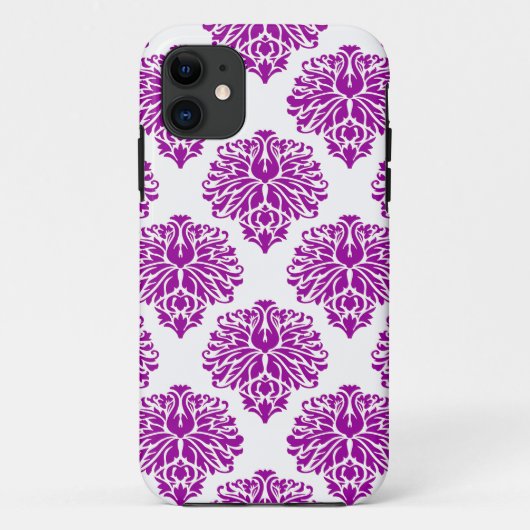 Paarse Elegant Damask Case-Mate iPhone Case (Achterkant)