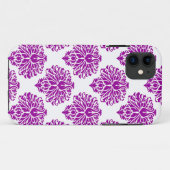 Paarse Elegant Damask Case-Mate iPhone Case (Achterkant (horizontaal))