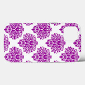 Paarse Elegant Damask Case-Mate iPhone Case (Achterkant (horizontaal))