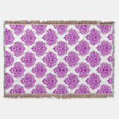 Paarse Elegant Damask Deken (Voorkant)