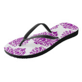Paarse Elegant Damask Teenslippers (Schuin)