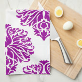 Paarse Elegant Damask Theedoek (Quarter Fold)